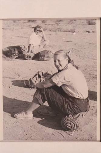 Zoe Desloge and Marie Saalfrank at Pierces Ferry; end of 1947 traverse
