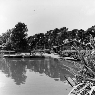 [The boat house at Stow Lake in Golden Gate Park]