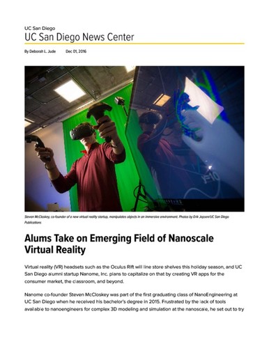 Alums Take on Emerging Field of Nanoscale Virtual Reality