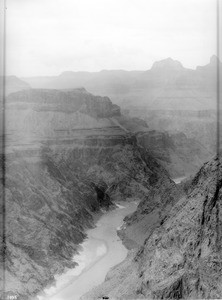The Colorado River in the Grand Canyon from Bright Angel Plateau looking east, ca.1900-1930