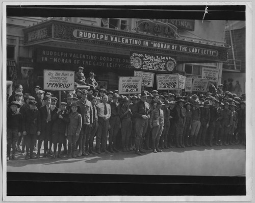 Boy Scouts promoting Penrod, the movie [ca. 1922]