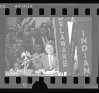 John F. Kennedy speaking at the Democratic National Convention after winning the presidential nomination, Los Angeles, 1960