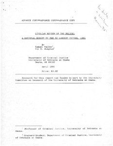 Reports - Civilian review of the police, 1987-1991; etc