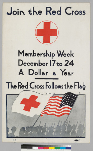 Join the Red Cross: Membership week December 17 to 24: a dollar a year: The Red Cross follows the flag