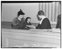 Mrs. Lottie Bray, Charlotte Bray and Judge Theresa Meikle, divorce court, City Hall