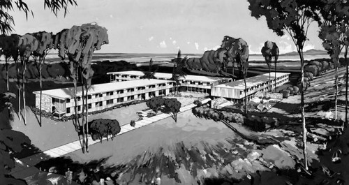Proposed dormitories, artist's rendering