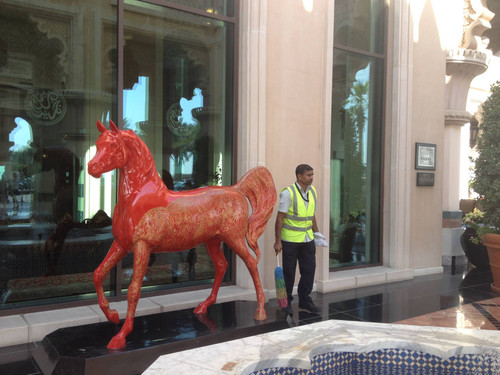 Red horse sculpture