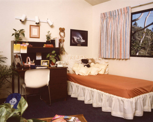 Bedroom of a ladies' residential hall (Color)