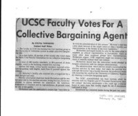 UCSC Faculty Votes A Collective Bargaining Agent