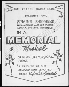 Program for memorial musical of the Peters Radio Club, 1964
