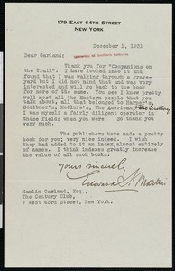 Edward Sandford Martin, letter, 1931-12-01, to Hamlin Garland