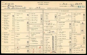 WPA household census for 109 NO SAVANNAH, Los Angeles