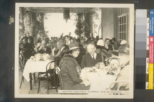 James D. Phelan's Reception to Navy at "Villa Montalvo," April 9th, 1925, Saratoga, California