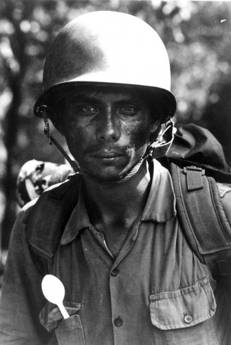 Portrait of a Salvadoran army soldier, El Salvador, ca. 1981