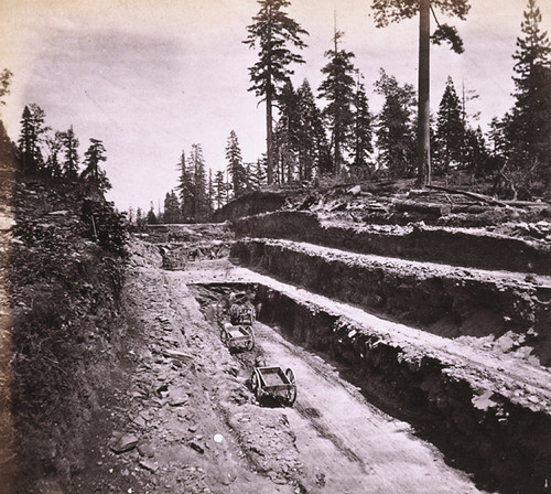 1097. Grading the Central Pacific Railroad, The Cut at Owl Gap. Placer County