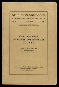 "The Japanese in rural Los Angeles county", pamphlet, 1920-06