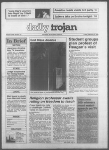 Daily Trojan, Vol. 108, No. 16, February 03, 1989