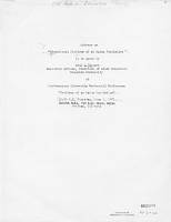 Address on “Educational Problems of an Aging Population.” To be given by Paul L. Essert Executive Officer, Institute of Adult Education Columbia University at Northwestern University Centennial Conference "Problems of an Aging Population" June 7, 1951