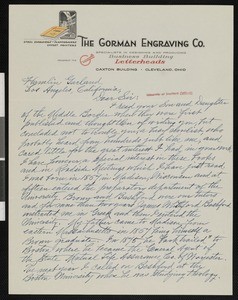 George C. Capron, letter, to Hamlin Garland