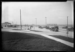 Leimert Park auto traffic and Pico Boulevard Center Tract, Los Angeles, CA, 1927