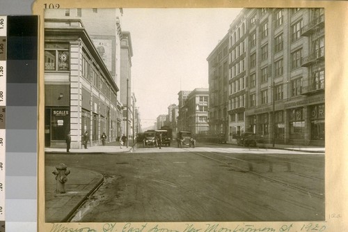 Mission St. East from New Montgomery St., 1920
