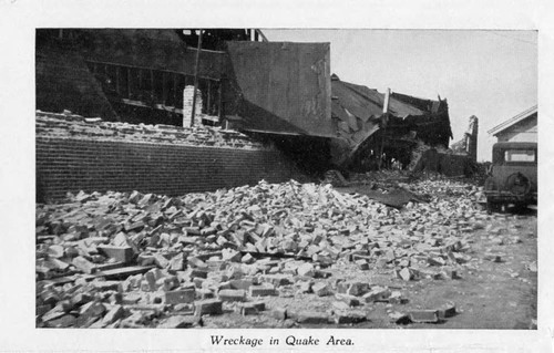 Wreckage in quake area