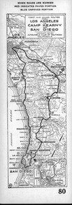 Coast and inland routes from Los Angeles to Camp Kearny and San Diego, 1923