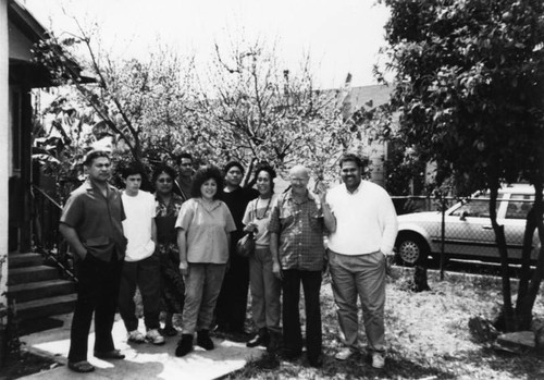 Group outside a Carson home