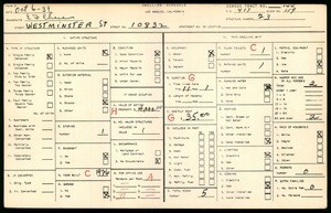 WPA household census for 10832 WESTMINSTER STREET, Los Angeles County