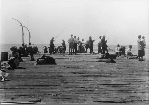 Photograph of People Fishing from Moss Landing Wharf