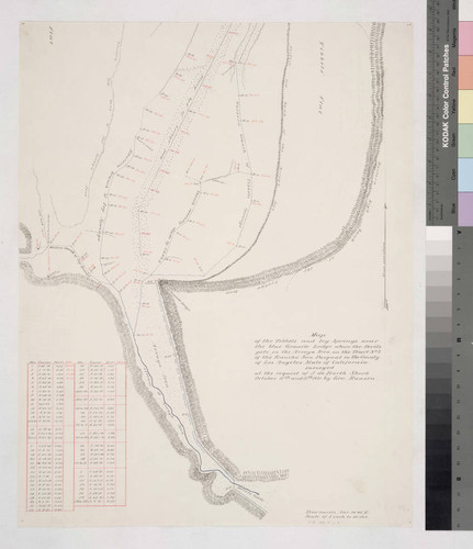 Map of the Tibbets and Ivy Springs near the blue Granite Ledge above the Devils gate in the Arroyo Seco, on Tract No. 2