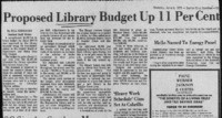 Proposed Library Budget Up 11 Per Cent