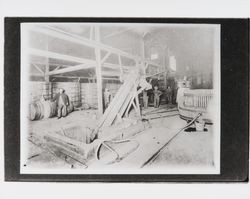 Interior view of an unidentified Sonoma County winery, about 1909