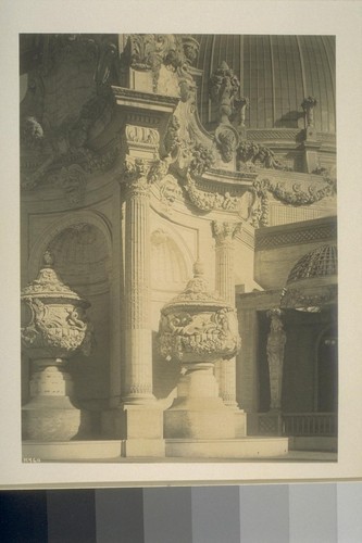 H460. [Base of spire, Palace of Horticulture (Bakewell and Brown, architects).]