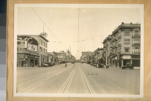 North on Van Ness Ave. from McAllister St. May 1928