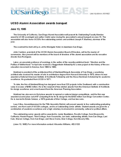 UCSD Alumni Association awards banquet