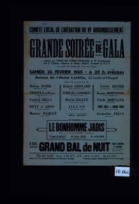 Grande soiree de gala ... au profit des soldats du front de l'Ouest ... 24 fevrier 1945