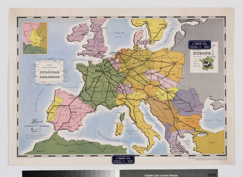 A map showing the network of European railroads