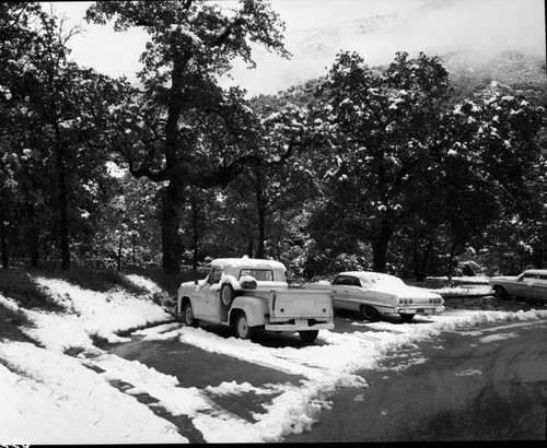 Winter Scenes, Late Snowfall at Headquarters. Vehicles and Equipment