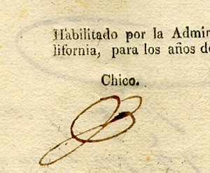 Signature of Chico, 1836