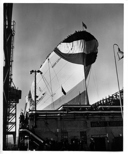 [unlabeled] Launching of PRESIDENT CLEVELAND 6/23/46