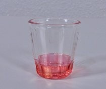Shot glass with pink base