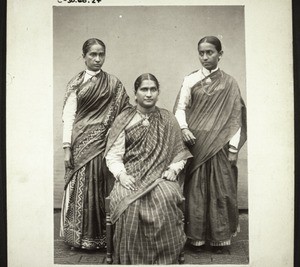 Christenfrauen in Mahè, Malabar, Indien. Glieder der franz. evang. Gemeinde der Basler Mission