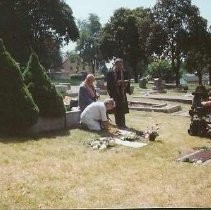 Tule Lake Linkville Cemetery Project 1989: Three Religious Figures Near the Gravemarker