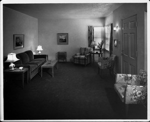 Furnished by Bullock's, living room of 1948