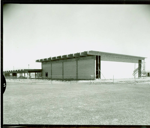 View of construction of the gymnasium at Victoria Park