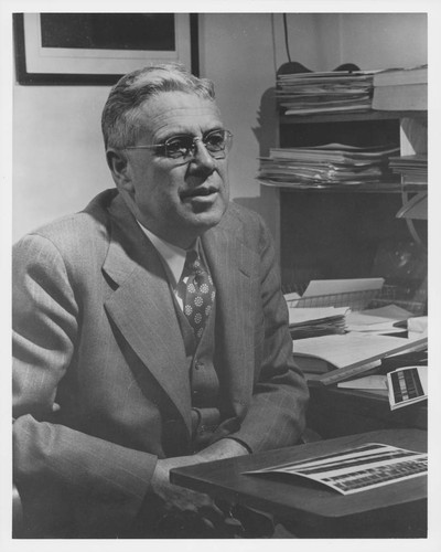 Milton La Salle Humason, seated at his desk
