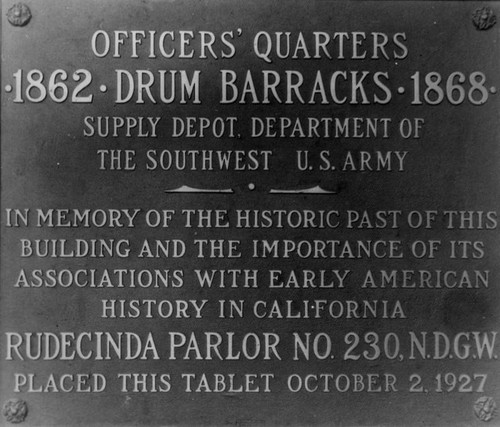 Fort Drum Barracks plaque