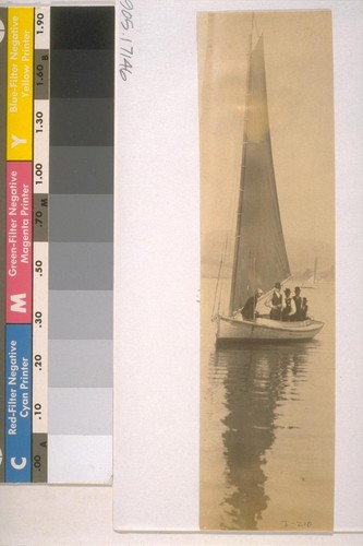 Men in a boat, canoe on Lake Merritt, 1886