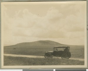 Dodge on open plain, Eastern province, Kenya, ca.1924